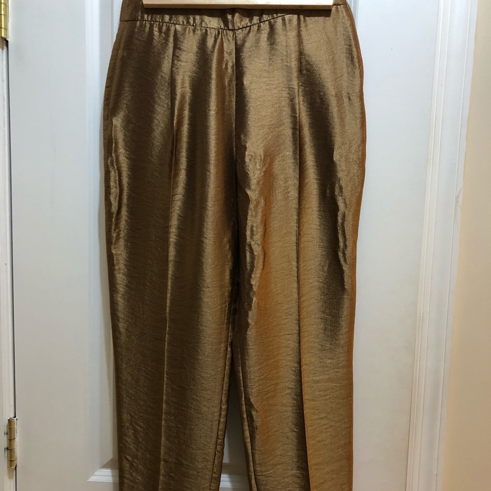 Zara Metallic gold ankle pant
